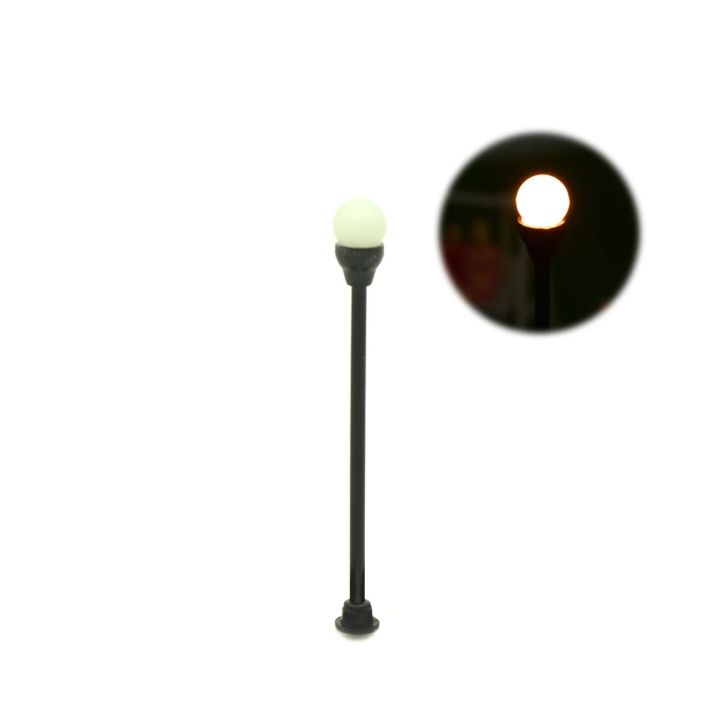 100pcs 6.2cm Diorama Scale Model Street Light Toys Architecture Black Lamppost Garden Lamp For Model Train Andscape Layout Kits