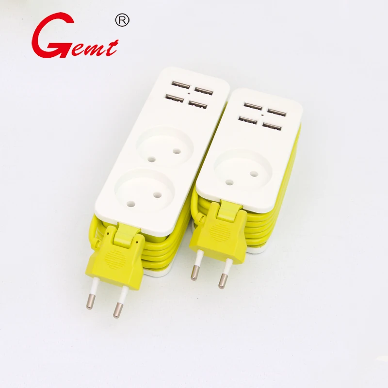 EU 1  2 Electrical Socket  Portable Power Strip EU Plug with 4 USB Port QC2.0 Interface Extension Socket Plug with EU For Travel