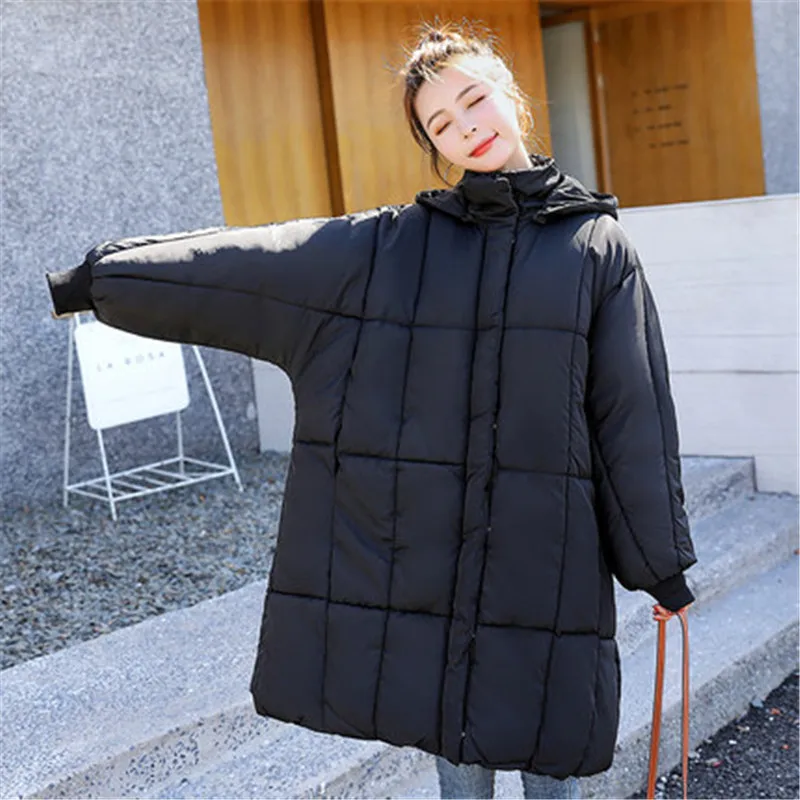 Extra-large size women's winter down padded coat jacket thickened warm and loose mid-length padded coat women parka coat A5