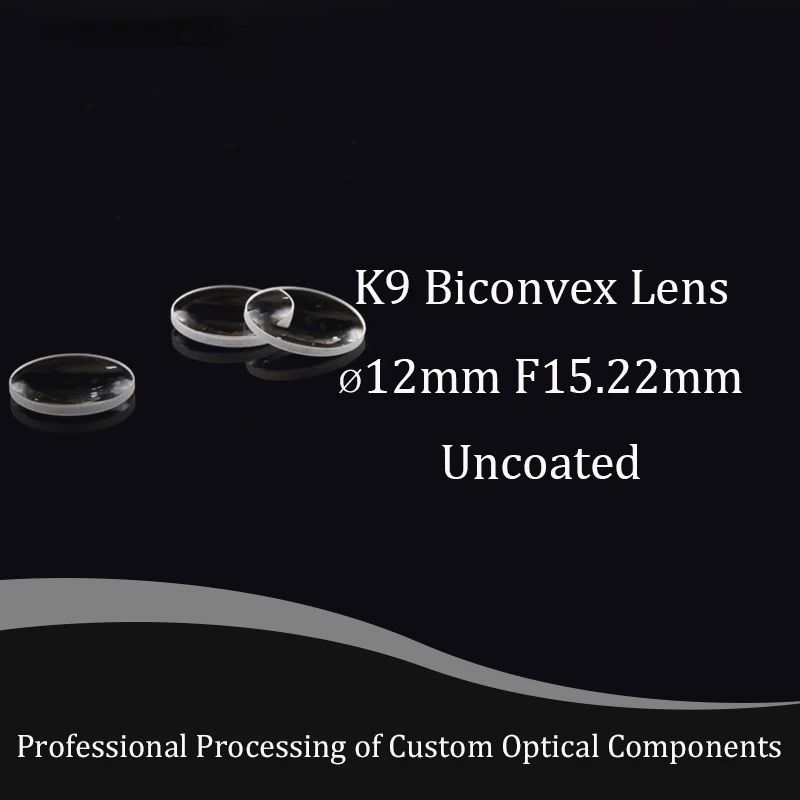 Hot selling optical glass convex lens diameter 12mm focal length 15.22mm sample K9 mini magnifier