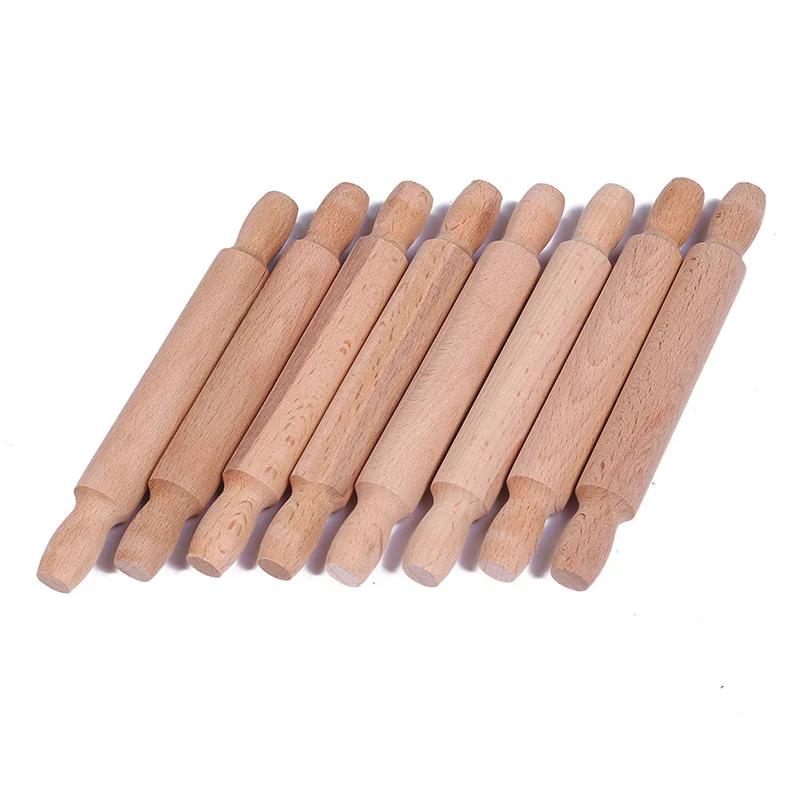 

100Pcs Mini Wooden Rolling Pin kitchen Rolling dumplings Pizza Rolling Pin Pressing Stick Flour Stick Baking Tool Children Toy