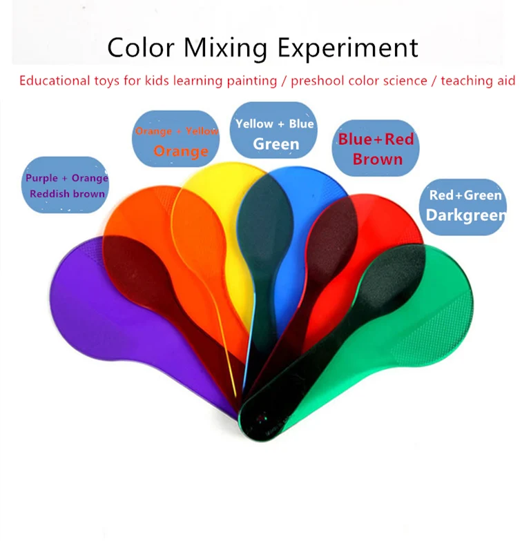 유치원 교육 장난감 조기 학습 장난감, 컬러 믹싱 페인팅 게임, 몬테소리 재료, 휴대용 계몽, 세트당 6 개
