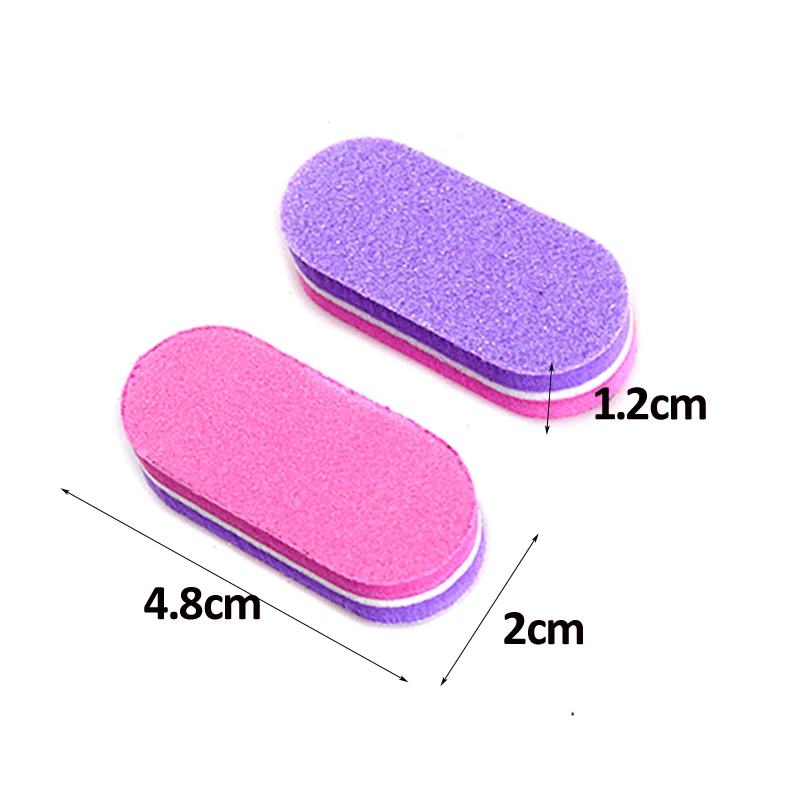 50 Pcs Double Color Mini Nail Sponge Files Buffer Block Buffing Sanding Nails File Pedicure Manicure Tools Gel Nail Accessories