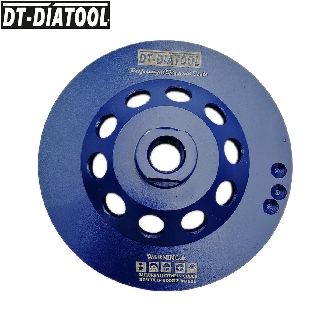 DT-DIATOOL 1pc 5/8-11 Thread 125mm/5inch Double Row Diamond Grinding Cup Wheel For Concrete Brick Hard Stone Granite Marble