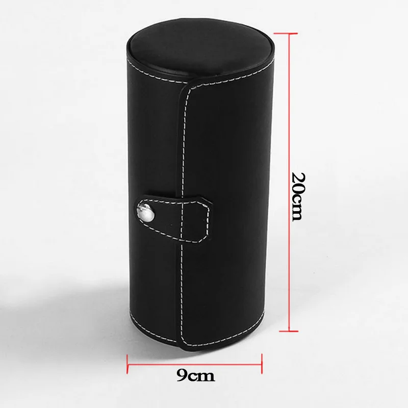 Round 3pcs Watch Display Gift Box Case Roll Wristwatch Necklace Bracelet Jewelry PU Leather Box Storage Travel Pouch 4 Colors