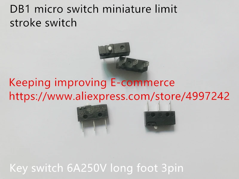 

Оригинальный новый 100% микропереключатель DB1, миниатюрный концевой выключатель 6A250V, длинная ножка, 3 контакта