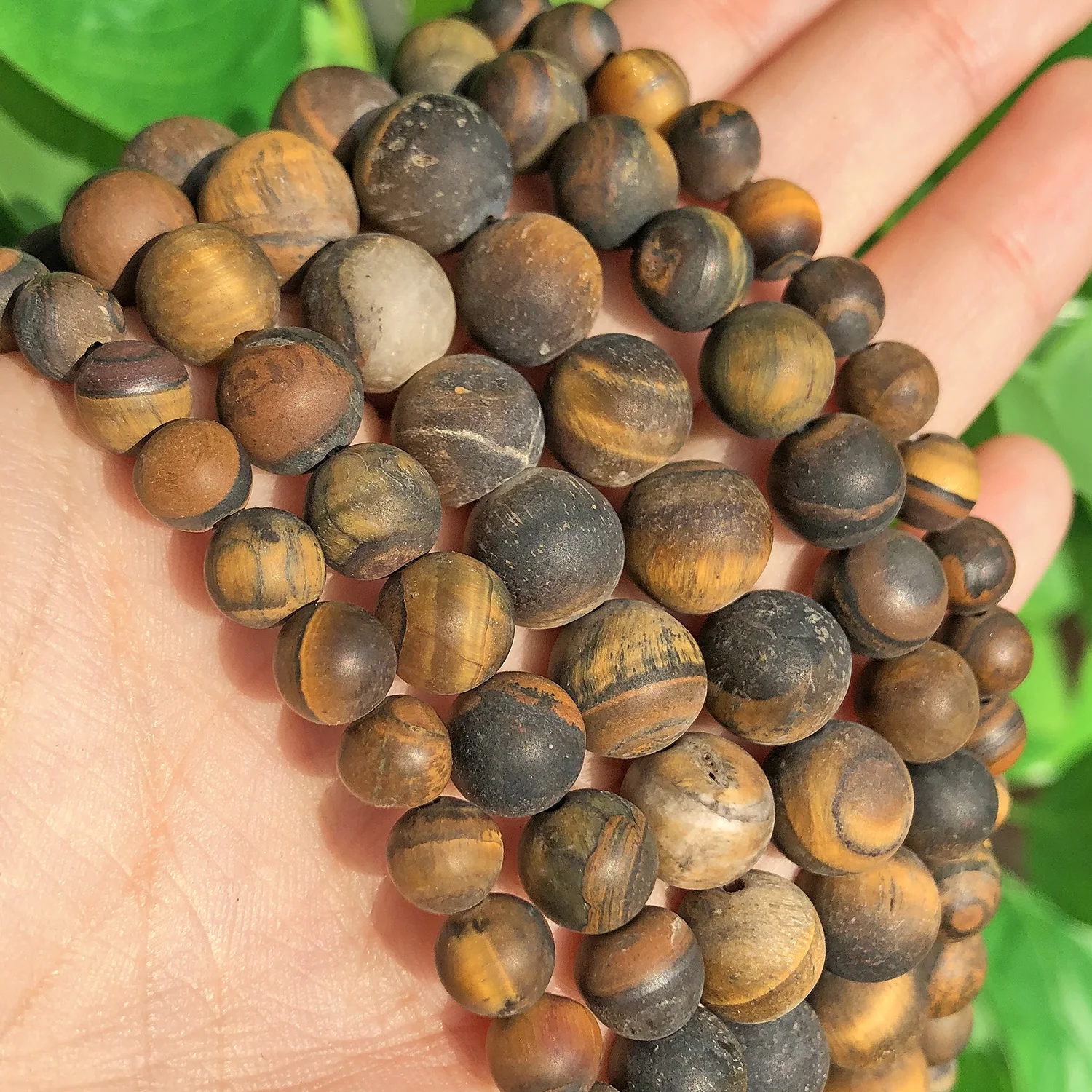 Natural Matte Tiger Eye Beads Frosted Round Loose Spacer Stone Beads for Jewelry Making Diy Handmade Bracelet 4 6 8 10mm 15inch