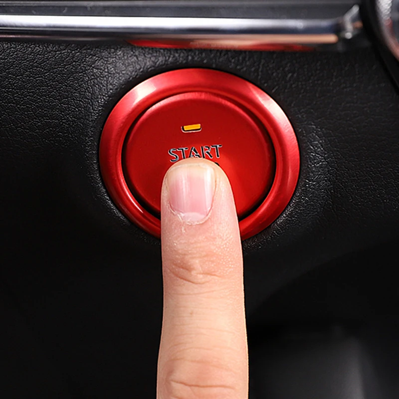 Car Engine Ignition Start Stop Button Switch Ring Cover Sticker for Mazda 3 Axela BP CX-30 DM Accessories 2020 2021 2022 2023