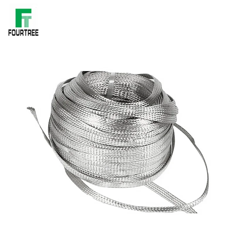 1Meter Tinned Copper Signal Shielded Cable Bare Ground Braid Lead Wire Conductive Tape High Flexibility 1.5-12mm 4-20mm Width