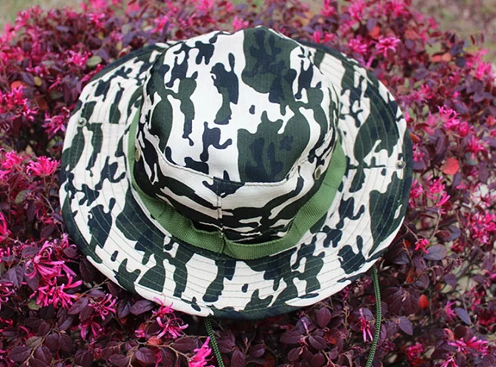 Chapéu de balde boonie caça pesca ao ar livre tampa ampla borda militar unisex sun camo esportes chapéus