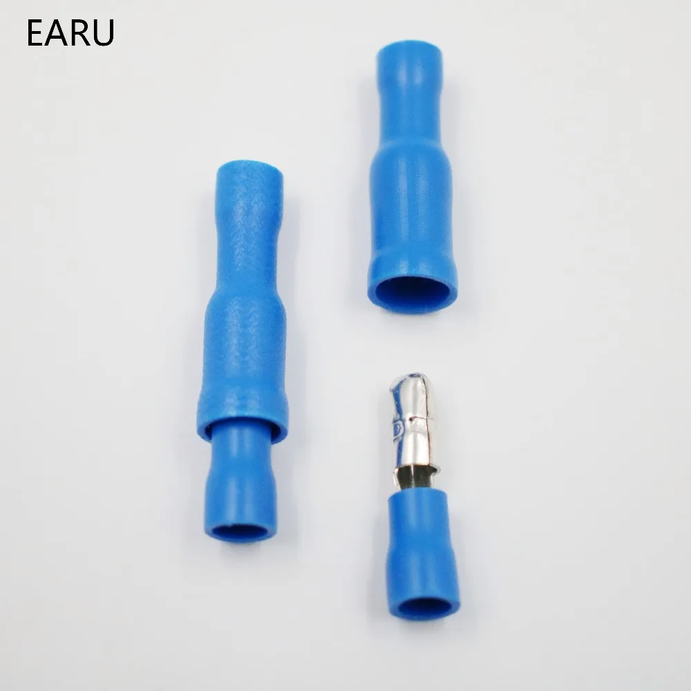 50pcs Blue Male Female Bullet Insulated Connector Crimp Terminals Wiring Cable Plug FRD2-156 FRD1.25-156  MPD1.25-156 Hot