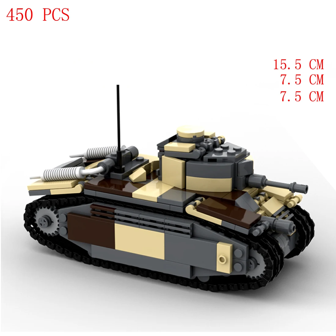 

hot military WW2 French army ombles b1 tank self defense war technical vehicles weapons Building Blocks model bricks toys gift