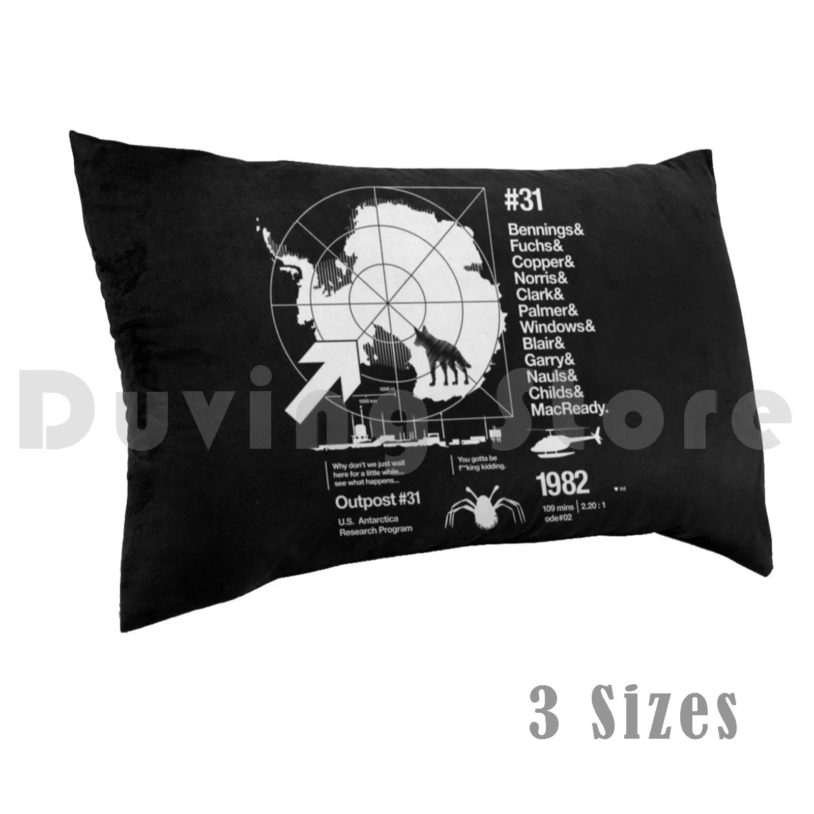 Ode #02 Pillow Case Printed 50x75 The Thing John Carpenter Film Horror 1982 Graphic Vector Cool Retro Type