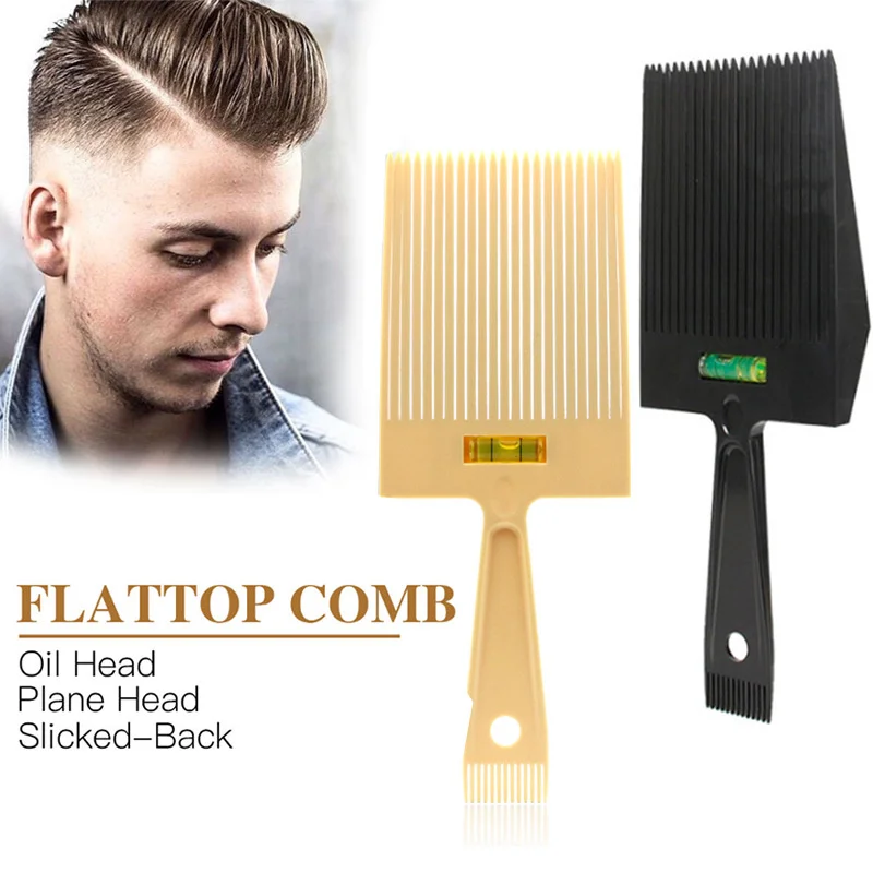 Flattoper Comb Large Wide Fork Flat Combs Balance Ruler Flat Topper Styling Hair Brush Hairdressers Tool Anti-slide Handle Comb