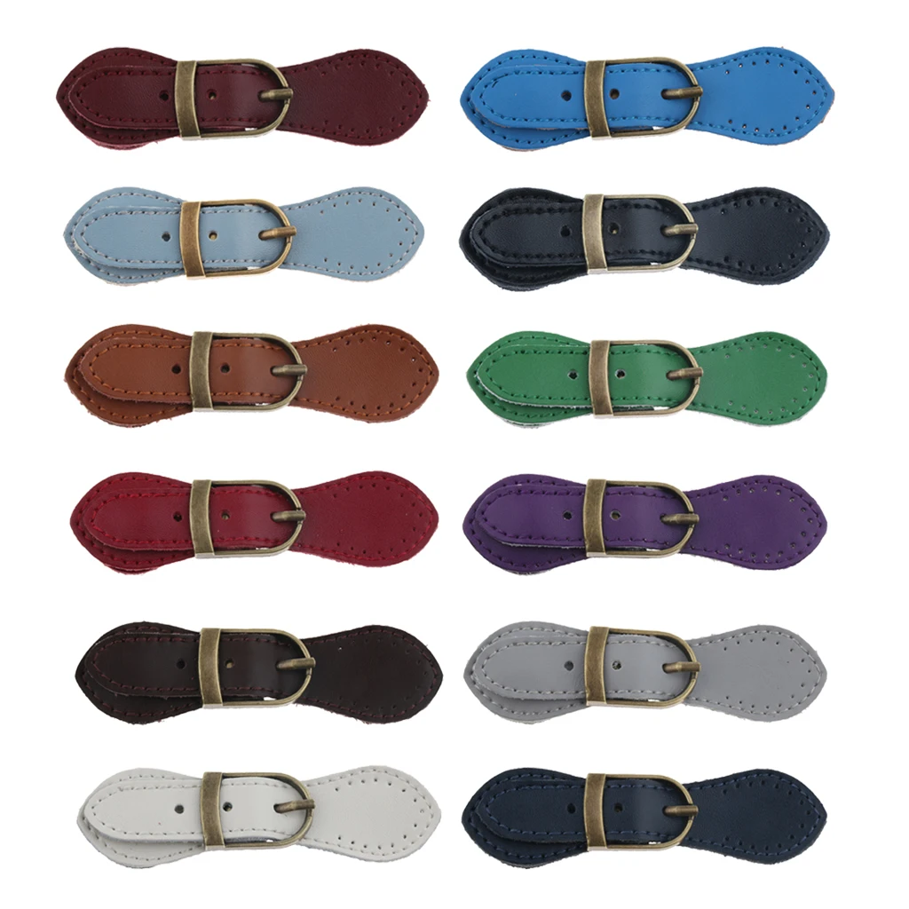Sew on Real Leather Tab Buckles Closure Set Bag Fastener DIY Supplies