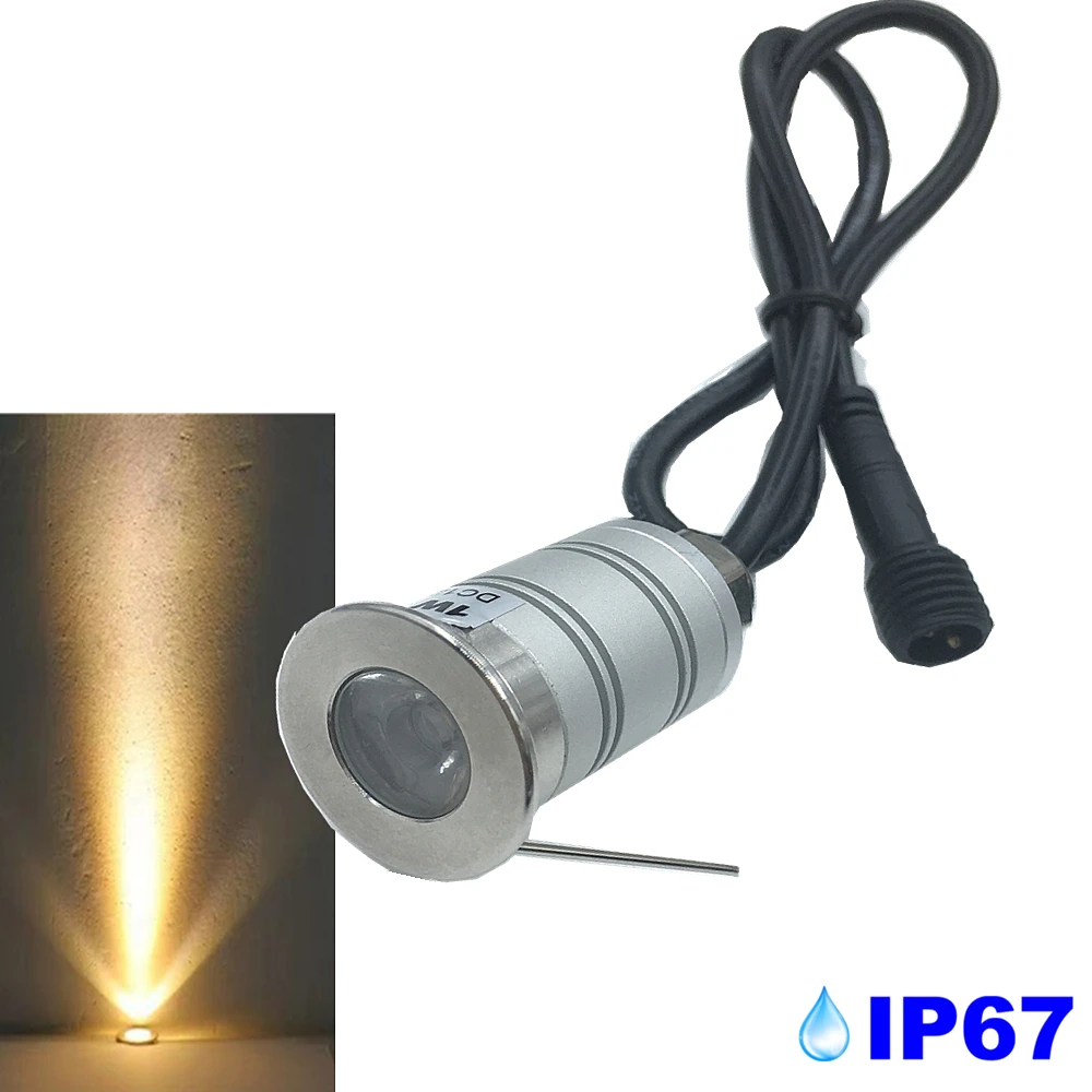 Outdoor 1W LED Spotlights 12V 24V 15 Degree Ground Spot Lamp Mini Underground Spot Light For Yard Garden Path Landscape Lighting