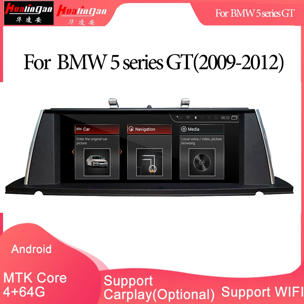 Hualingan For BMW 5 series GT,CIC system,10.25 inch Android car multimedia system MTK Core 4G internet 64G storage WIFI Carplay