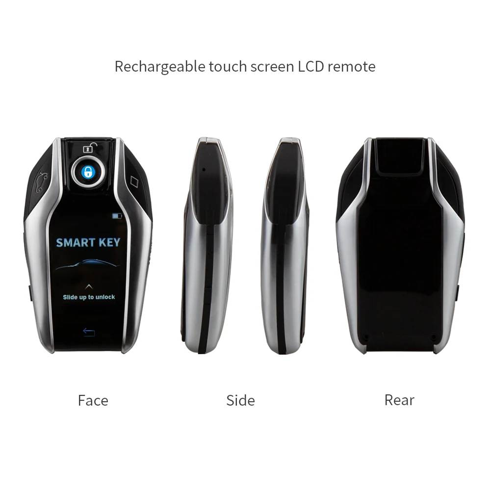 EASYGUARD 2 Way Liquid Crystal Remote LCD Display Remote Wireless Charging Smart Key Keyless Entry Remote Start DC12V