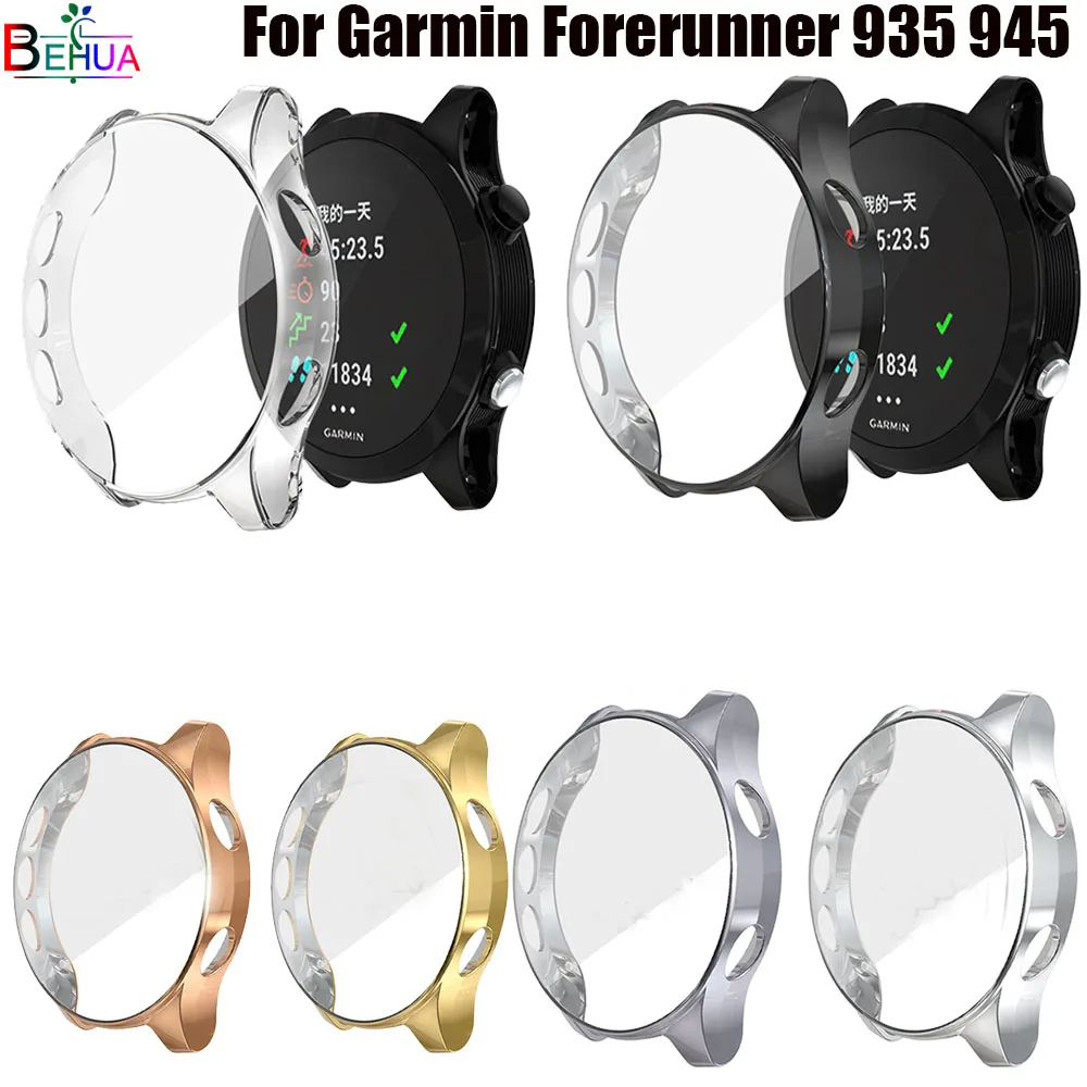 Screen Protective Watch Case For Garmin Forerunner 935 945 Full Protector Cover Shockproof Ultra-Thin TPU Transparent Shell