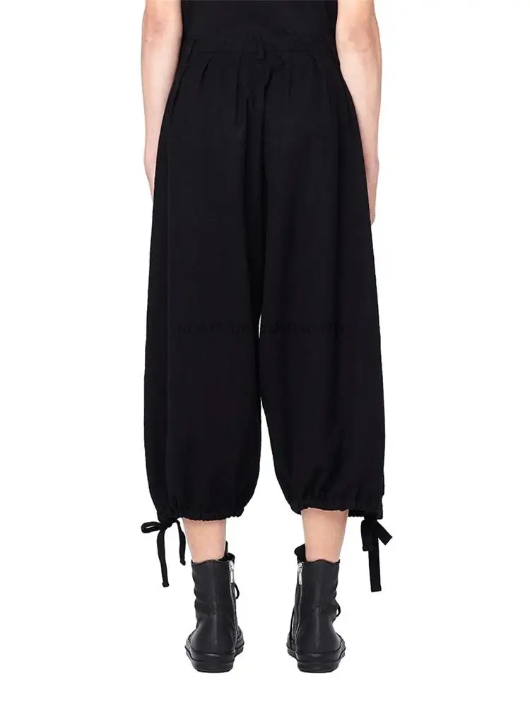 

New Autumn And Winter Men's Casual Pants Youth Fashion Wool Pants Fashion Wide-Leg Pants Pure Color Pleated Belt Pants