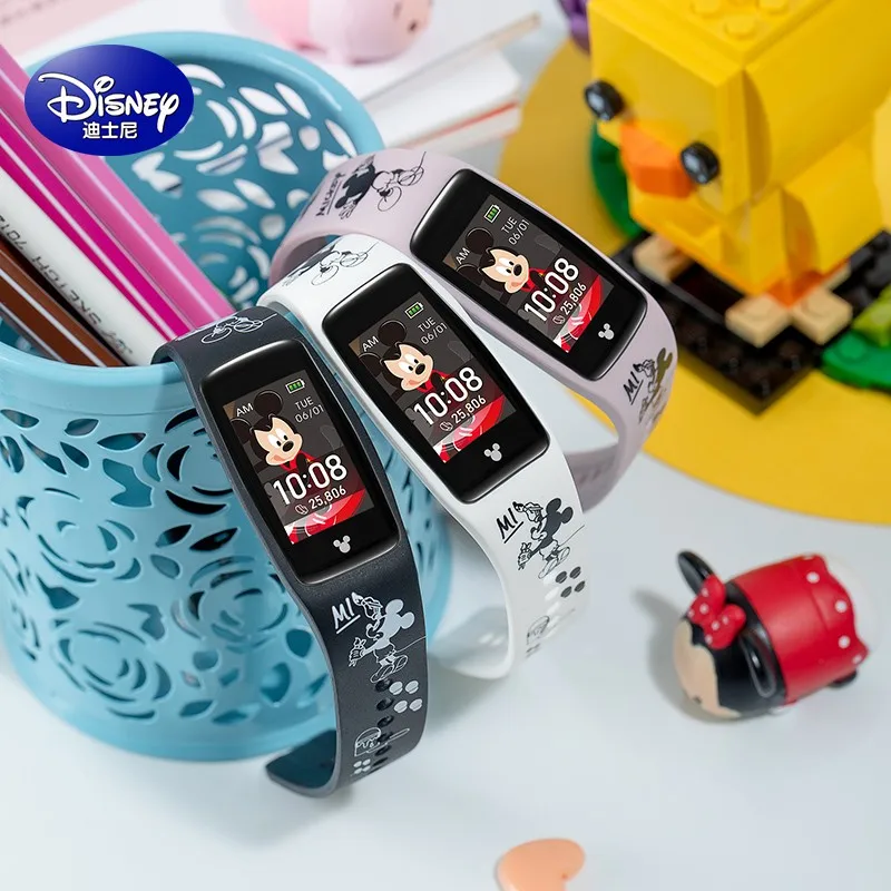 Disney Men Women Unisex Micky Mouse Smart Digital Wristwatch One Button TFT Color Display IP67 Waterproof Pedometer USB Charging