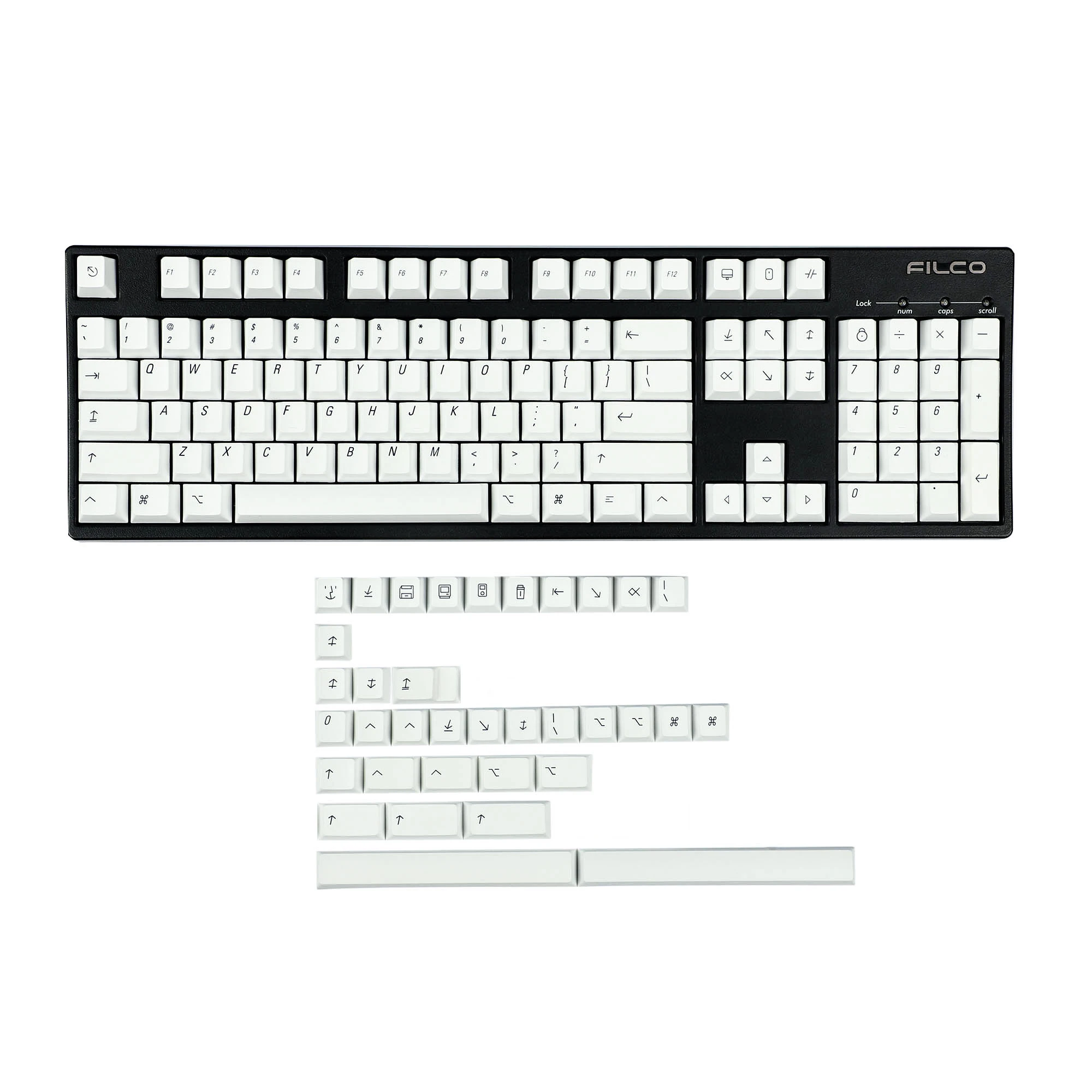 YMDK 139 Mac Keycaps Cherry Profile Normcore Style Dye Sub PBT White For 104 TKL 60% 96 84 68 64 MX Switches Keyboard