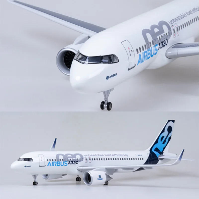 

47CM A320 NEO 1/80 Airplane 320NEO Air Airlines Model Toy Light & Wheel Landing Gear Diecast Resin Plane Model Gifts Collection