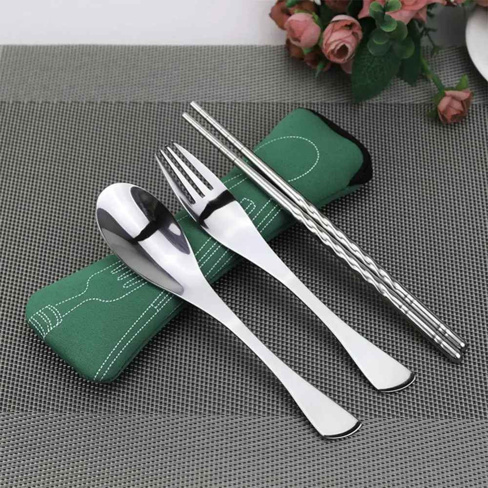 Portable Tableware Zipper Bag Outdoor Travel Camping Recyclable Cutlery Pouch