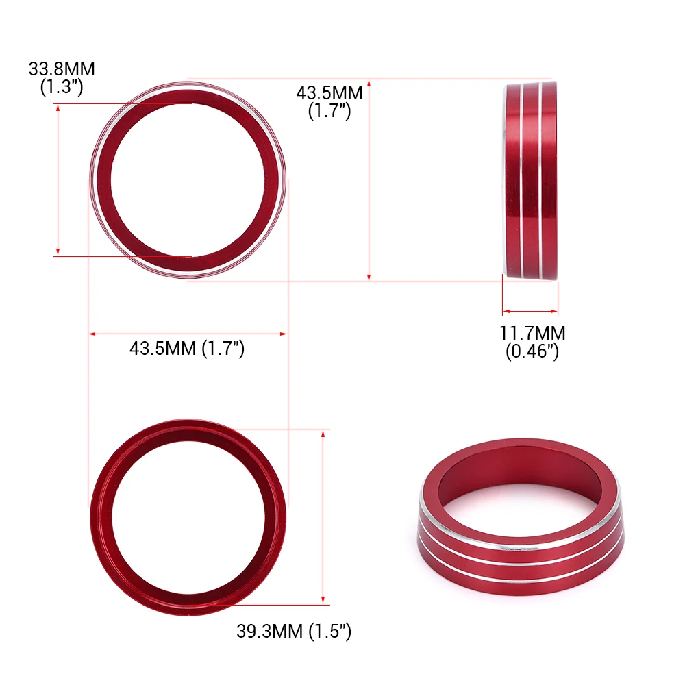 Air Conditioning Knob Decorative Cover Ring Adjust Trim Cover For VW Tiguan Atlas T-roc Ateca FR Passat B8 Variant 2017-2019