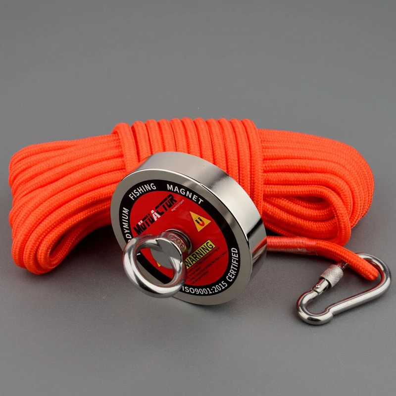 500 kg Bergung Angeln Magnetische Stell Tasse Halter Tiefsee Permanent Neodym N52 Magnet mit 15 m Seil Handschuhe Tasche