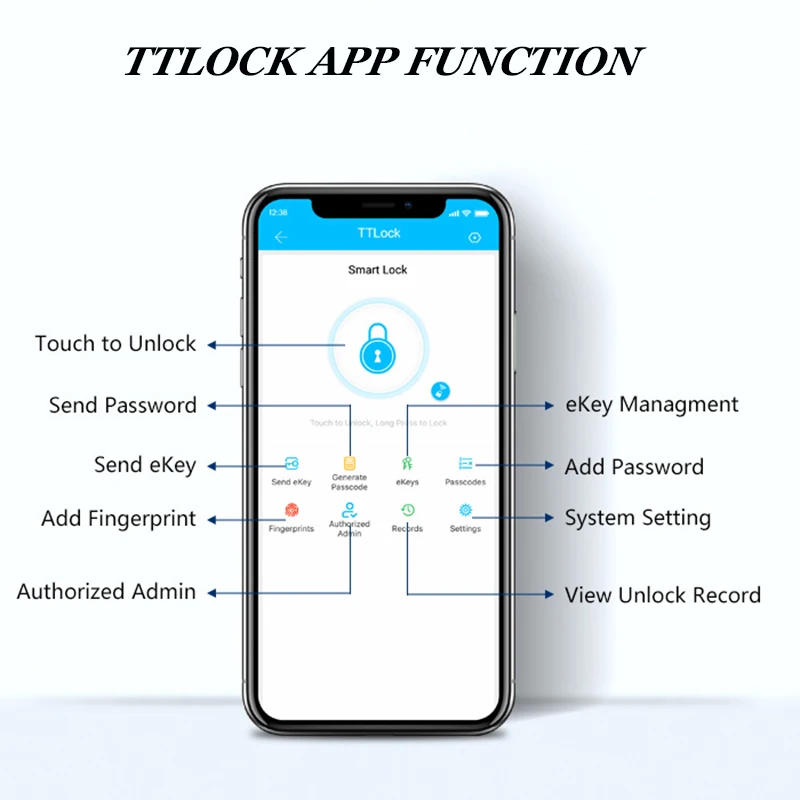 Bluetooth Door Lock Wifi Electronic Door Lock TTLOCK Digital Fingerprint Lock One Time Code Sliding Glass Lock SwinG Wooden Door