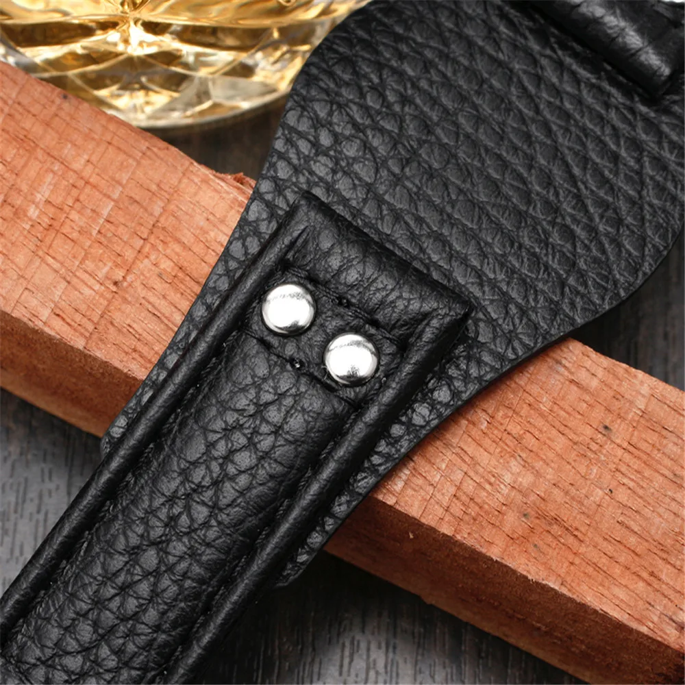 20mm 22mm Genuine Leather Strap for Fossil CH2564 CH2565 CH2891 CH3051 FS4813 ME3102 AM4535 AM4486 AM4532 Men Rivet Watch Band