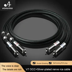 ATAUDIO Hifi kabel RCA wysokiej jakości OCC miedziany 2RCA z męskiego na męskie kabel Audio RCA