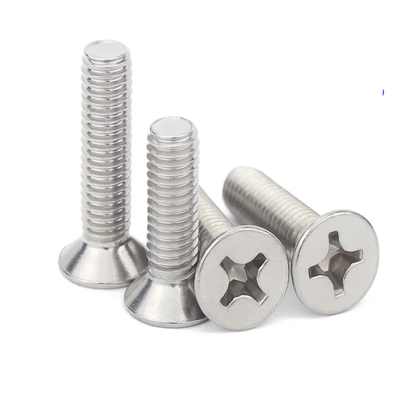 10pcs 1/4-20 UNC US Coarse Thread 304 A2-70 Stainless Steel Cross Recess Phillips Flat Countersunk Head Screw Bolt L=3/8"-3"