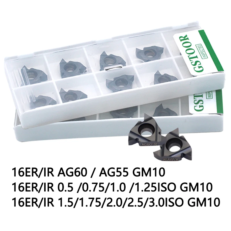 10pcs 16er 16ir a55 a60 g55 g60 ag55 ag60 1,0 iso 1,5 iso 2,0 iso acme bspt tr w cnc drehmaschine gewinde dreh werkzeugs ch neider