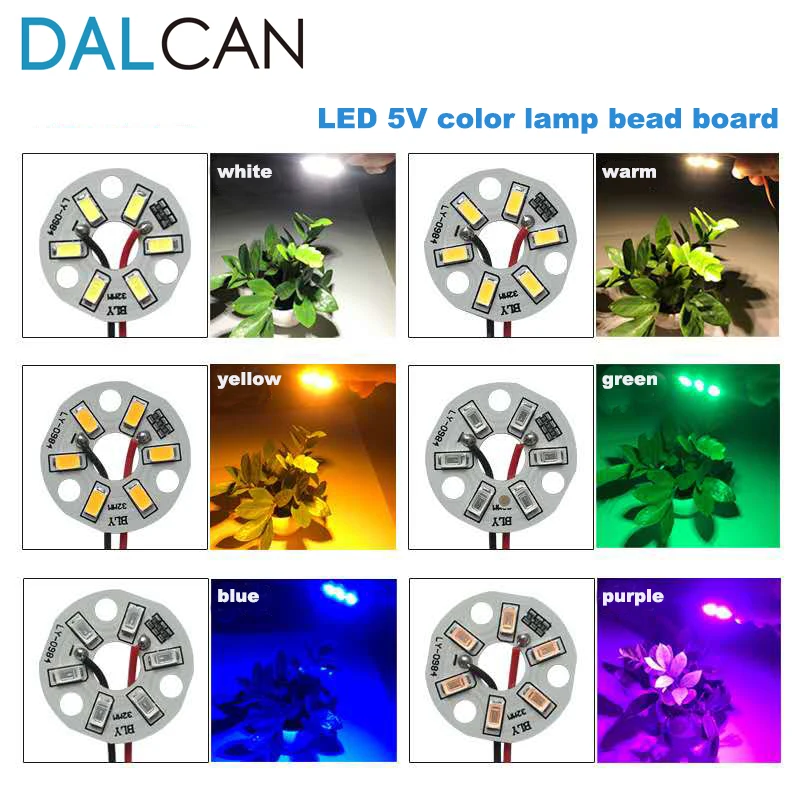 

DALCAN 1/10/50PCS High Brightness LED 5730SMD 3W 5V Color Lamp Bead Light Board Bulb Round Transformation Light Source Dia 32M