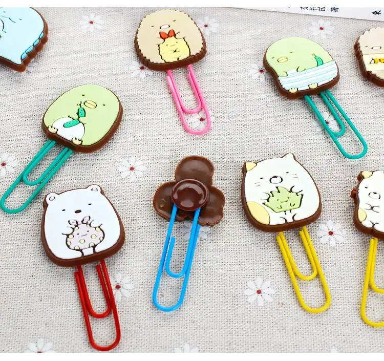 San-X SUMIKKO GURASHI Kawaii animal Paper Clip Decorative Bookmark Binder File Clips School Office Supplies kids Stationery gift