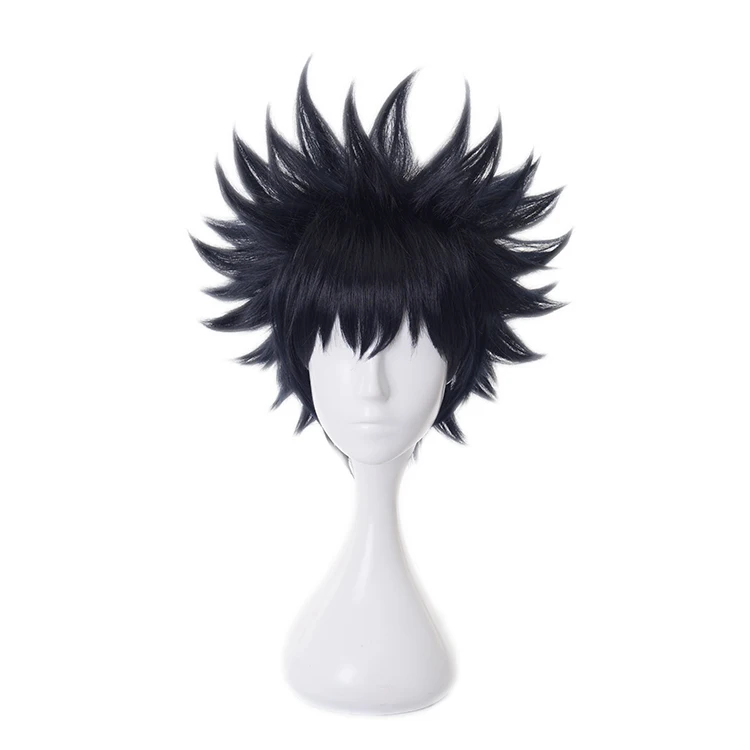 Peluca de Cosplay de Anime Jujutsu Kaisen, Megumi Fushiguro, sintética, para fiestas de Navidad, Halloween, accesorios para juegos de rol, peluca + gorro de peluca gratis, 20201