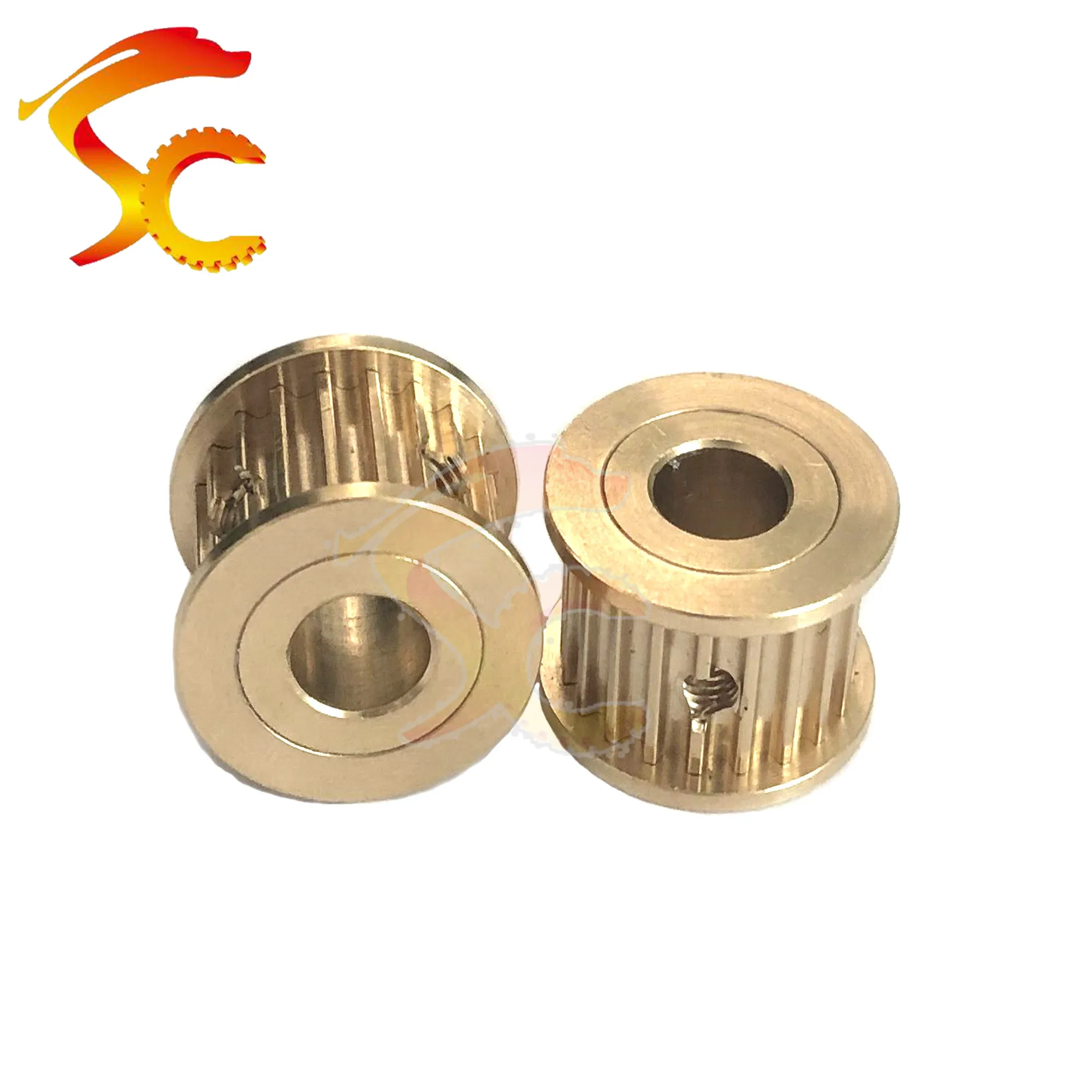 

2PCS/LOT Brass 3M 20teeth Timing Pulley Bore 8mm for belt width 10mm 3M-20teeth Copper 3M Pulley 20teeth