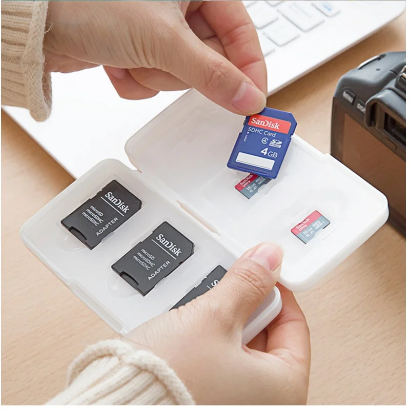 Transparent Memory Card Case Box Storage Holder 6 SD 6TF Micro SD 12Card Cards Hard Bag Waterproof plastic shaped 6TF+6SD