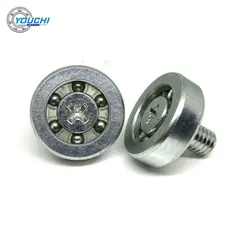 JS19-C1L8W6M6 OD 19mm Dry Lubrication Metal Drawer Roller With M6 Screw 19x6mm Office Furniture Oilless Guide Pulleys