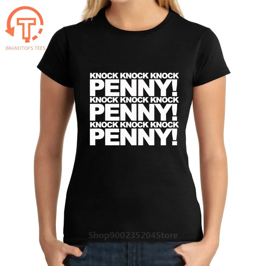 Letter printed BIG BANG Theory penny sheldon's knock women tee shirt fashion casual long -sleeve women T shirts Hispter Tops