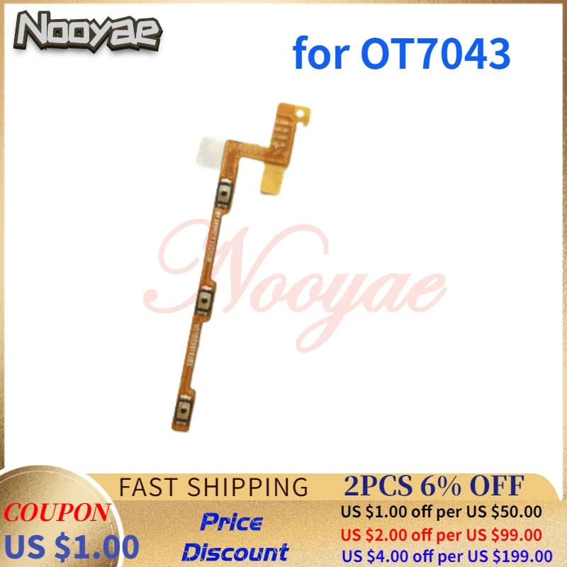 For Alcatel One Touch Pop 2 7043 OT7043 Power on off Volume Up Down Switch Key Button Flex Cable Replacement Parts