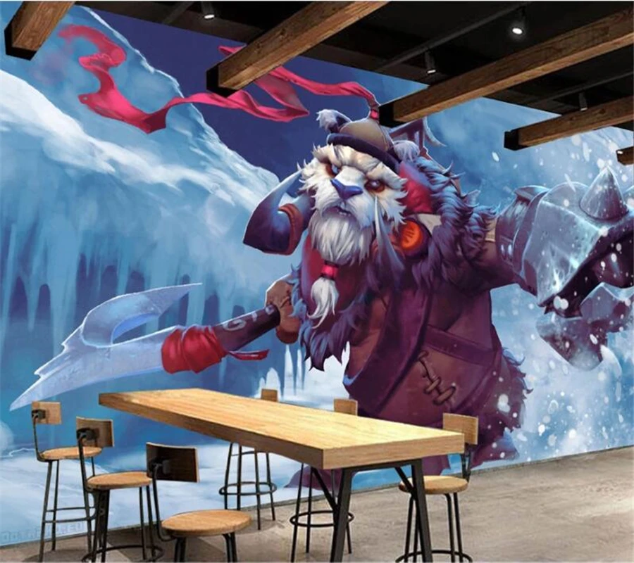 

wellyu Customized large murals, fashion home improvement, Internet cafes, large-scale hand-painted game characters, murals
