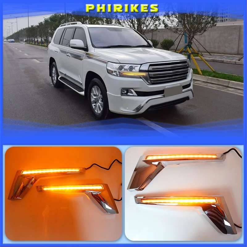 

Car Front Grille LED Dynamic Turn Signal Light Daytime Running Lights for Toyota Land Cruiser 200 FJ200 LC200 2016-2018