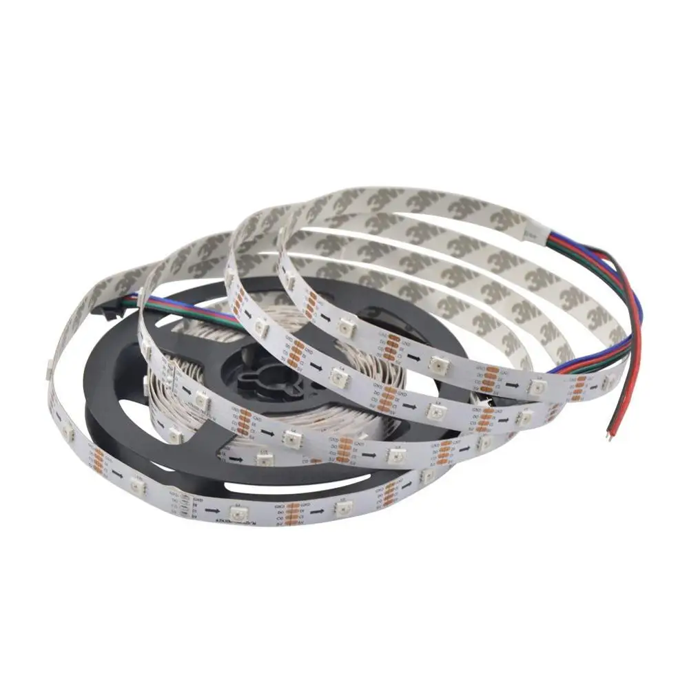 Imagem -05 - Led Pixel Strip 30 60 144 Led Pixels m Dados e Relógio Separado Rgb Individual Endereçável Led Digital Stripdc5v Apa102 Sk9822