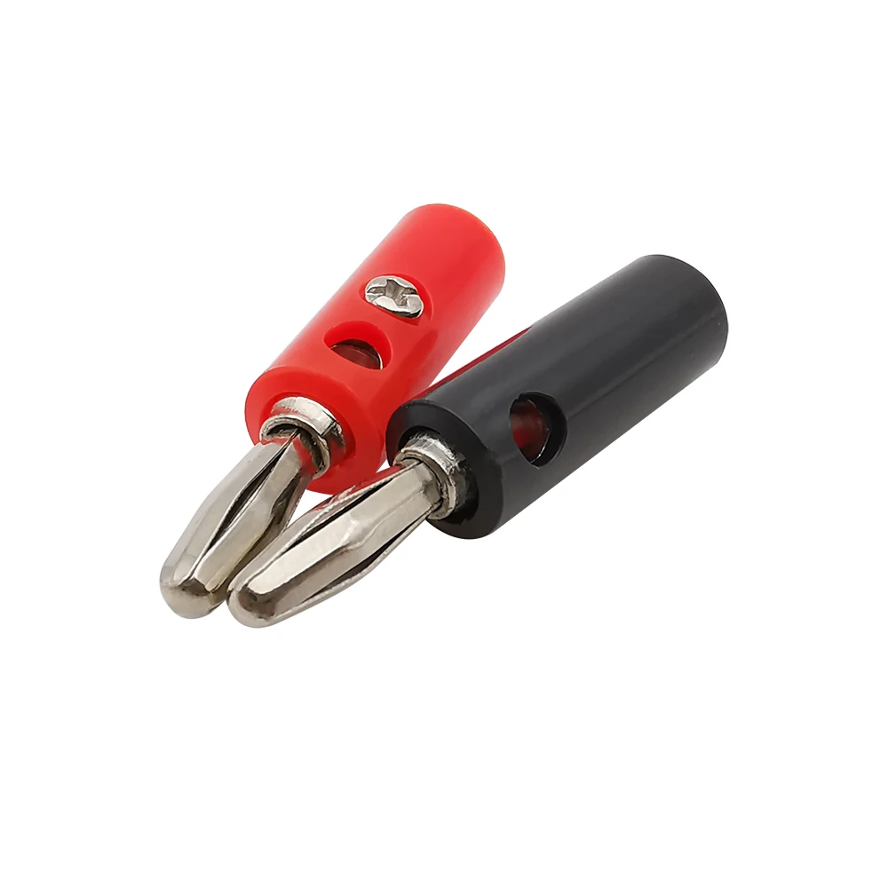 5Pairs 4mm Banana Plug Screw Type Banana Plug Male Connectors Audio Speaker Wire Cable Connector Red & Black