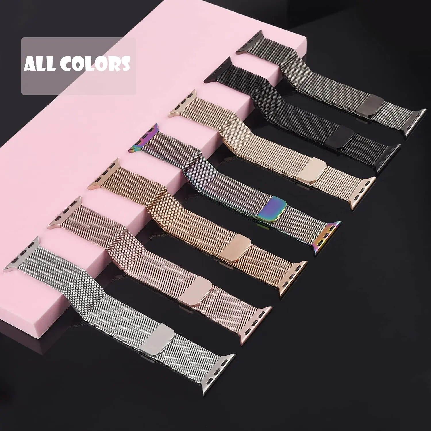 Correa para Apple watch, banda de 44mm, 40mm, 38mm, 42mm y 44mm, accesorio de pulsera de Metal con bucle magnético para reloj inteligente iWatch