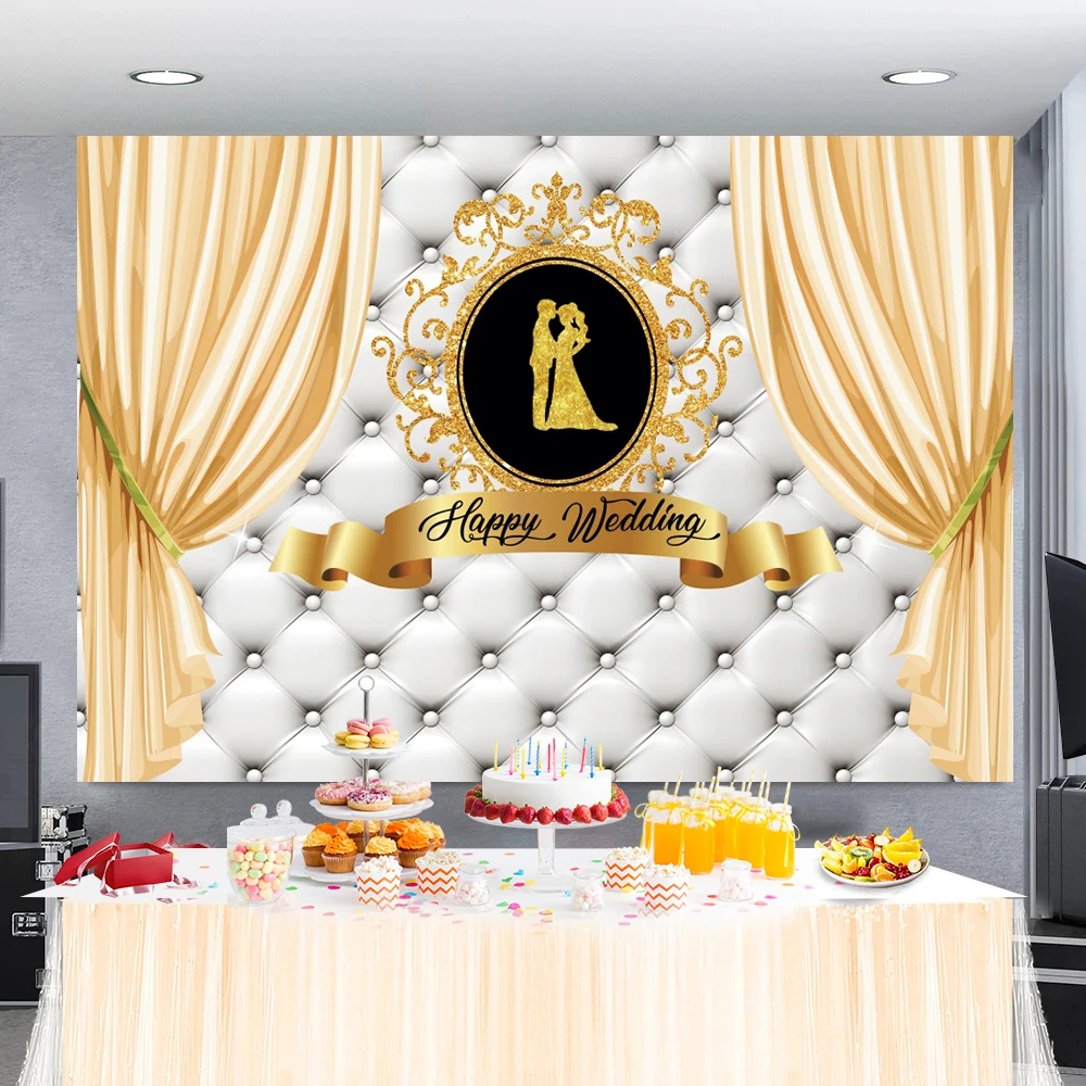 Princess Pink Backdrop Photography Gold Crown Headboard Sofa Happy Birthday Party Poster Portrait Photo Background Photo Studio
