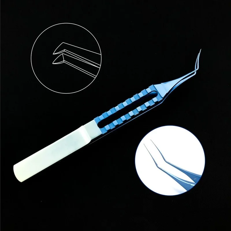 

115mm Flat handle Ultrata Style Capsulorhexis Forcep Titanium Ophthalmic microsurgery instrument